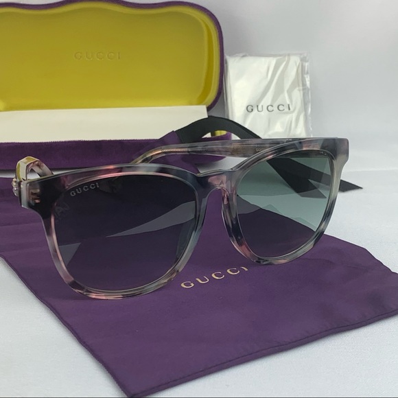 ❌SOLD❌GUCCI GG0232SK 004 Purple Havana Oval Grey - Picture 15 of 16